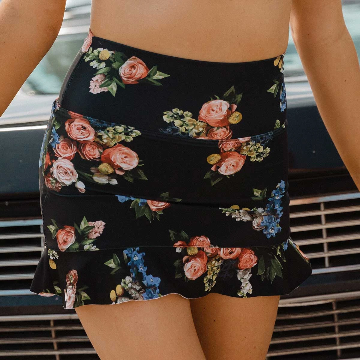 Rose Black High-Waisted Swim Skirt 3 Rose Black High-Waisted Swim Skirt