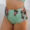Rose Mint Smocked High-Waisted Bottoms -Swim Shoreline 1369A9058final
