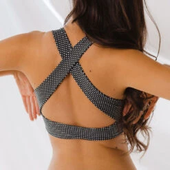 Black Checkers Top Knot -Swim Shoreline 369A0007final