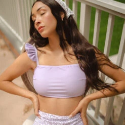 Periwinkle Bella Crop Top -Swim Shoreline 369A0403final