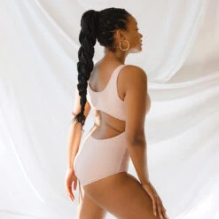 Pink Checkers Top Knot One-Piece -Swim Shoreline 369A0430final