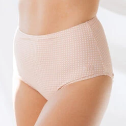Pink Checkers High-Waisted Bottoms -Swim Shoreline 369A0461final