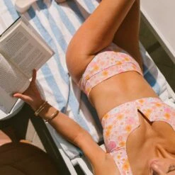 Deep V Bikini Top, Darling Pink -Swim Shoreline 369A0482final