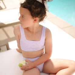 Mini Olivia Two-Piece Set, Lilac Stripe -Swim Shoreline 369A0733final