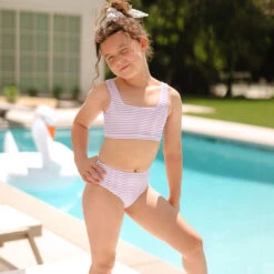 Mini Olivia Two-Piece Set, Lilac Stripe -Swim Shoreline 369A0810final