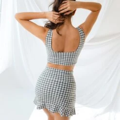 Houndstooth High-Waisted Swim Skirt 29 Houndstooth High-Waisted Swim Skirt -Swim Shoreline 369A1774final
