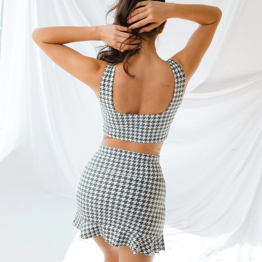 Houndstooth High-Waisted Swim Skirt 14 Houndstooth High-Waisted Swim Skirt - Image 12