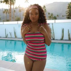 The Natalie One-Piece, Summer Stripe -Swim Shoreline 369A1814final