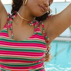 The Natalie One-Piece, Summer Stripe -Swim Shoreline 369A1884final
