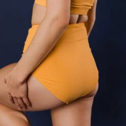 Groove High-Waisted Bottoms, Marigold -Swim Shoreline 369A2342final bc312489 7a8c 432e 8090 95b2c62d24fb