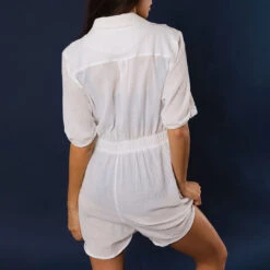 Linen Romper, White 14 Linen Romper, White -Swim Shoreline 369A2907final
