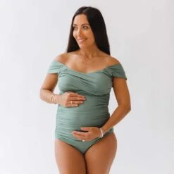 Sea Salt Off Shoulder One-Piece 24 Sea Salt Off Shoulder One-Piece -Swim Shoreline 369A2940final