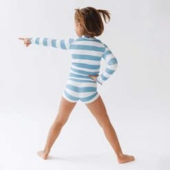 Mini Rash Guard And Shorts Set, Horizon Blue -Swim Shoreline 369A3236