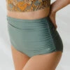 Sea Salt Ruched High-Waisted Bottoms -Swim Shoreline 369A3341final