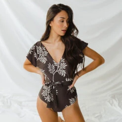 The Cape One-Piece, Chocolate Fern -Swim Shoreline 369A3974final