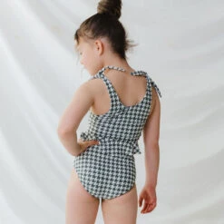 Mini Tied-Up Tankini Set, Houndstooth -Swim Shoreline 369A4267final