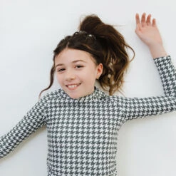 Mini Rash Guard Two-Piece Set, Houndstooth -Swim Shoreline 369A4671finanl