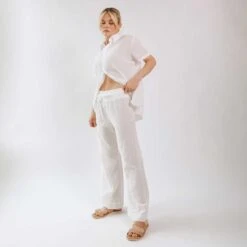 Cabana Pants, White 15 Cabana Pants, White -Swim Shoreline 369A4681final