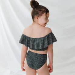 Mini Wave Two-Piece Set, Black Checkers -Swim Shoreline 369A4716final