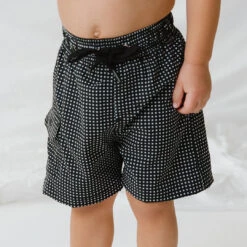 Black Checkers Jr. Swim Trunks -Swim Shoreline 369A4757final