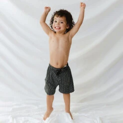 Black Checkers Jr. Swim Trunks -Swim Shoreline 369A4874final