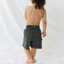 Black Checkers Jr. Swim Trunks -Swim Shoreline 369A4899final