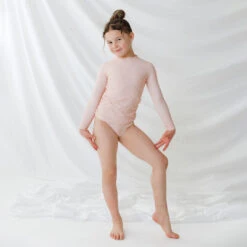 Mini Rash Guard Two-Piece Set, Pink Checkers