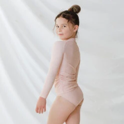 Mini Rash Guard Two-Piece Set, Pink Checkers -Swim Shoreline 369A4932final