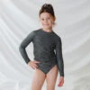 Mini Rash Guard Two-Piece Set, Black Checkers -Swim Shoreline 369A5104final