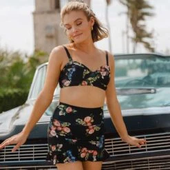 Rose Black High-Waisted Swim Skirt 10 Rose Black High-Waisted Swim Skirt -Swim Shoreline 369A6179final c3d3ee6c 5bde 4a8a 9f2d 0c3934eee176
