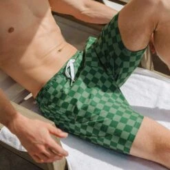 Wind And Sea Shorts, Green Check -Swim Shoreline 369A7500final