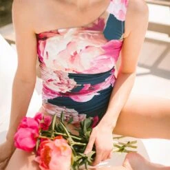 Icon Ruched One-Piece, Peony -Swim Shoreline 369A7662final