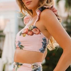 Rose Pink Bella Crop Top -Swim Shoreline 369A8092final
