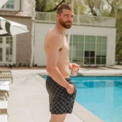 Wind And Sea Shorts 5" Inseam, Slate Checkers -Swim Shoreline 369A8109final a7b08b31 4165 4a21 b02c 0770d2d57614