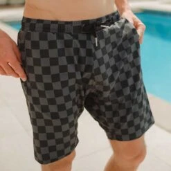 Wind And Sea Shorts, Slate Checkers -Swim Shoreline 369A8148final