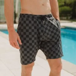 Wind And Sea Shorts, Slate Checkers -Swim Shoreline 369A8152final