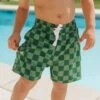 Green Check Jr. Swim Trunks -Swim Shoreline 369A8640final