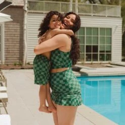 Green Check Jr. Swim Trunks -Swim Shoreline 369A8652final