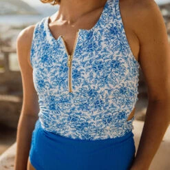 Bombshell Maillot, Mykonos Blue -Swim Shoreline 369A9015final