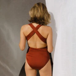 Shell Shock, Cinnamon V Neck Swimsuit 10 Shell Shock, Cinnamon V Neck Swimsuit -Swim Shoreline 369A9265final