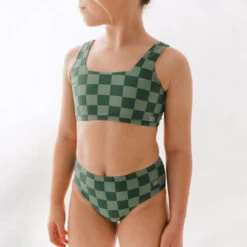 Mini Olivia Two-Piece Set, Green Check -Swim Shoreline 369A9491final 35d9c9a9 584b 439e 86e1 0d11fbd4f42f