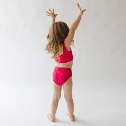 Mini Olivia Two-Piece Set, Magenta Check -Swim Shoreline 369A9535final