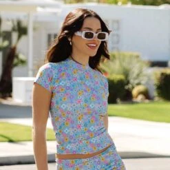 Darling Blue Short Sleeve Rash Guard -Swim Shoreline B38A9156final