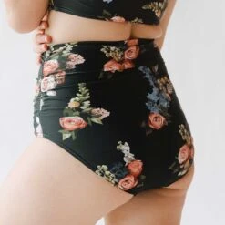 Rose Black Ruched High-Waisted Bottoms -Swim Shoreline DSC03566finnal 263f8f60 5cb4 4730 b854 46457fb7fdba