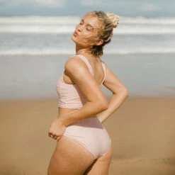 Pink Checkers Hipster Bottoms -Swim Shoreline HIPSTER BOTTOMS PINK GRID WEB 6