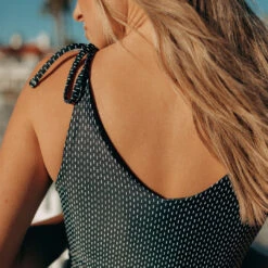 Midnight Dash Tied-Up Tankini -Swim Shoreline MIDNIGHT DASH TIED UP TANKINI 1