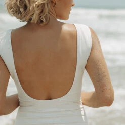 The Monica One-Piece Swimsuit, Ivory -Swim Shoreline WHITE ONE PIECE 26