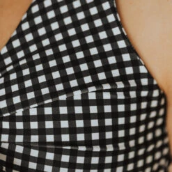 Black Check Top Knot -Swim Shoreline black check top knot3
