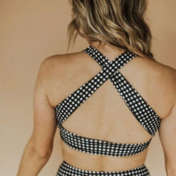 Black Check Top Knot -Swim Shoreline black check top knot4