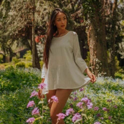 White Tunic Dress -Swim Shoreline coverup iiiiiiiiii